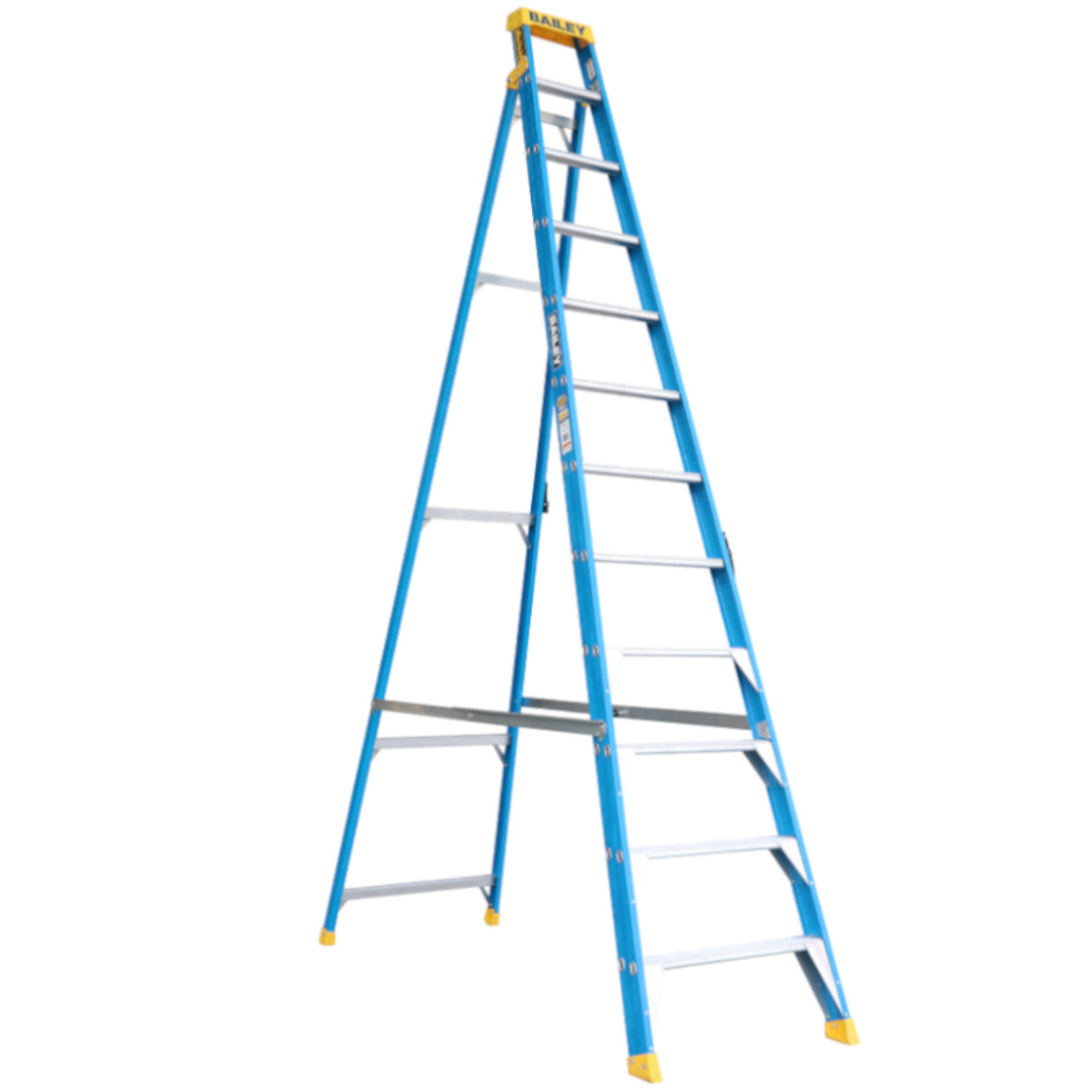 BAILEY - Single Sided Ladder Pro Fibreglass Leansafe Industrial Punchlock 150kg