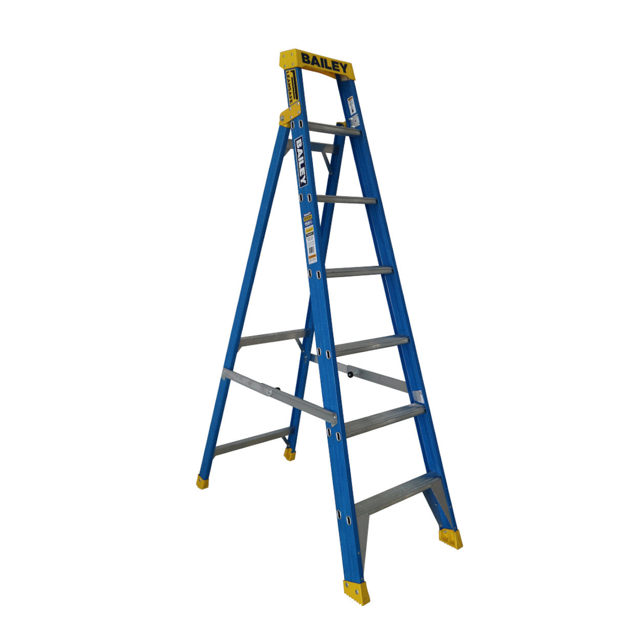 BAILEY - Single Sided Ladder Pro Fibreglass Leansafe Industrial Punchlock 150kg