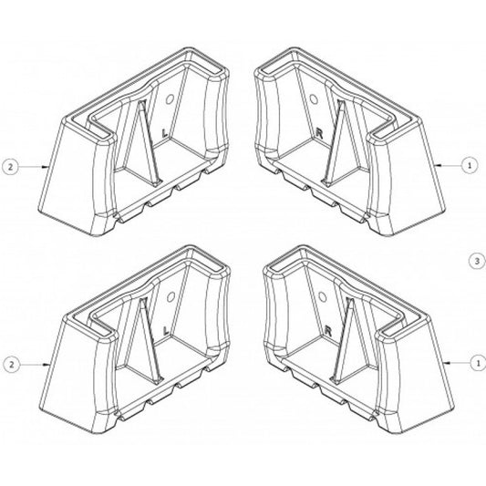 BAILEY - Spare Part for Double Sided Ladder Foot Kit Aluminum DS & DP
