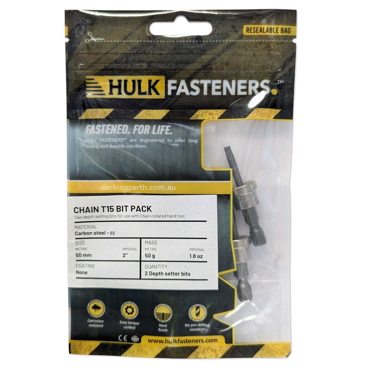 Evalast_Chain_Fixings_T15_Bit_Pack_Decking_Perth