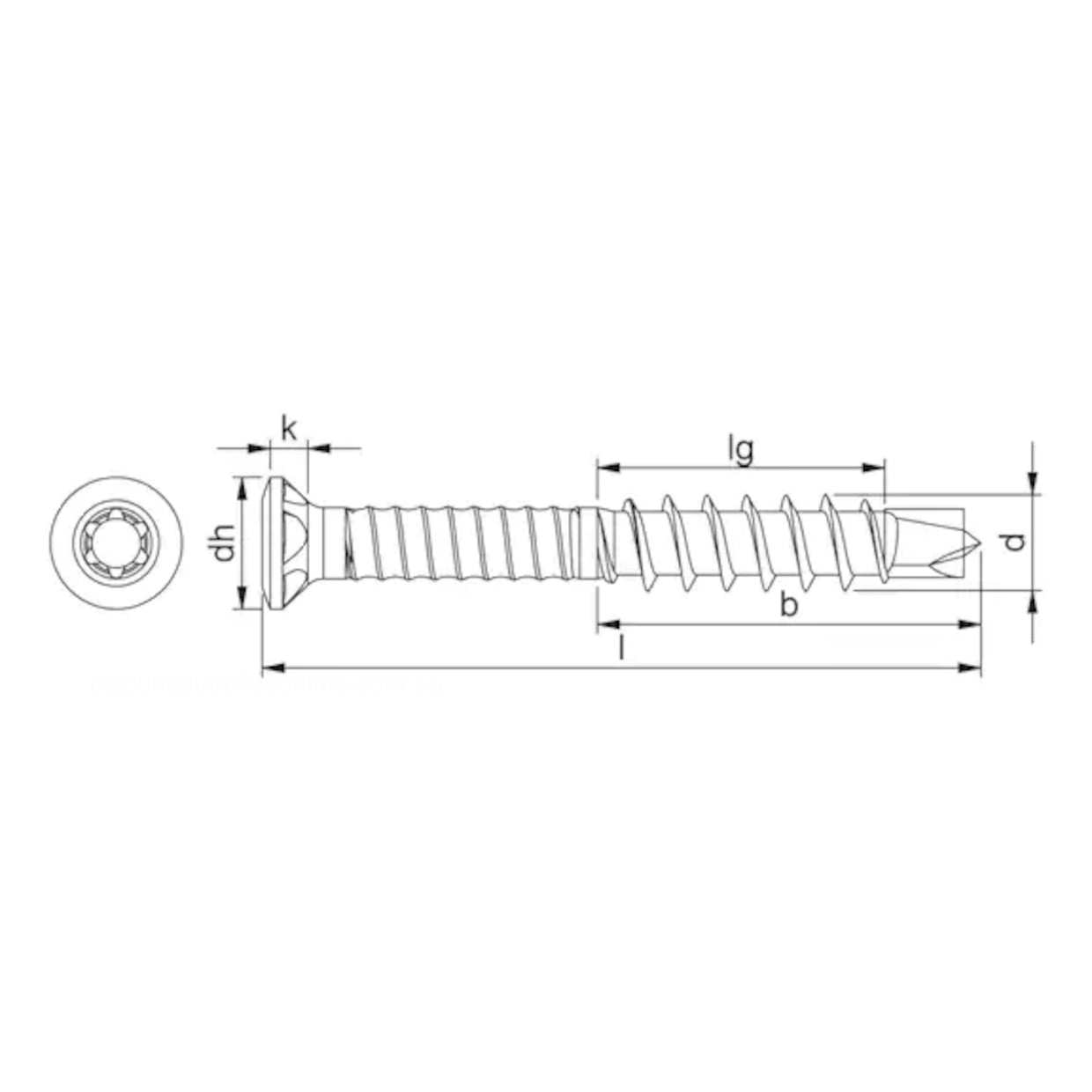 WURTH_no_pre_drilling_decking_screw_5.5mm_60mm_304_Stainless_Steel