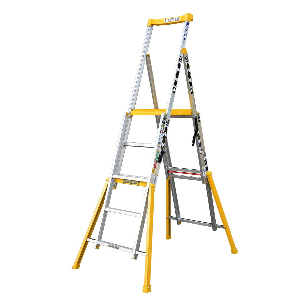 BAILEY - Platform Stepladder Adjustable Height Industrial 170kg