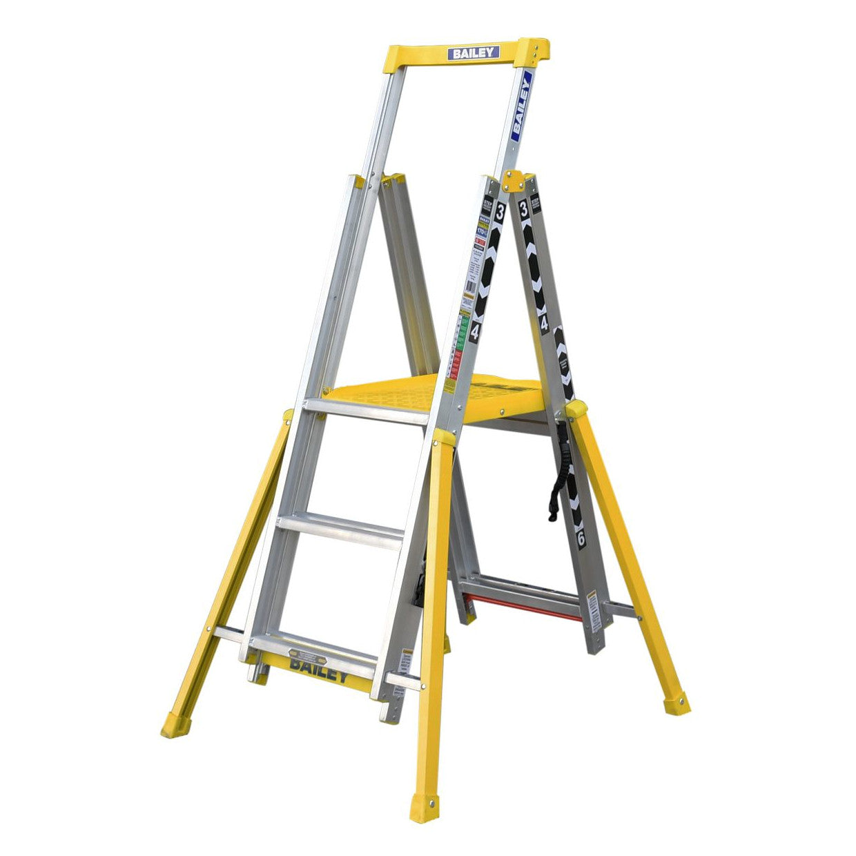BAILEY - Platform Stepladder Adjustable Height Industrial 170kg