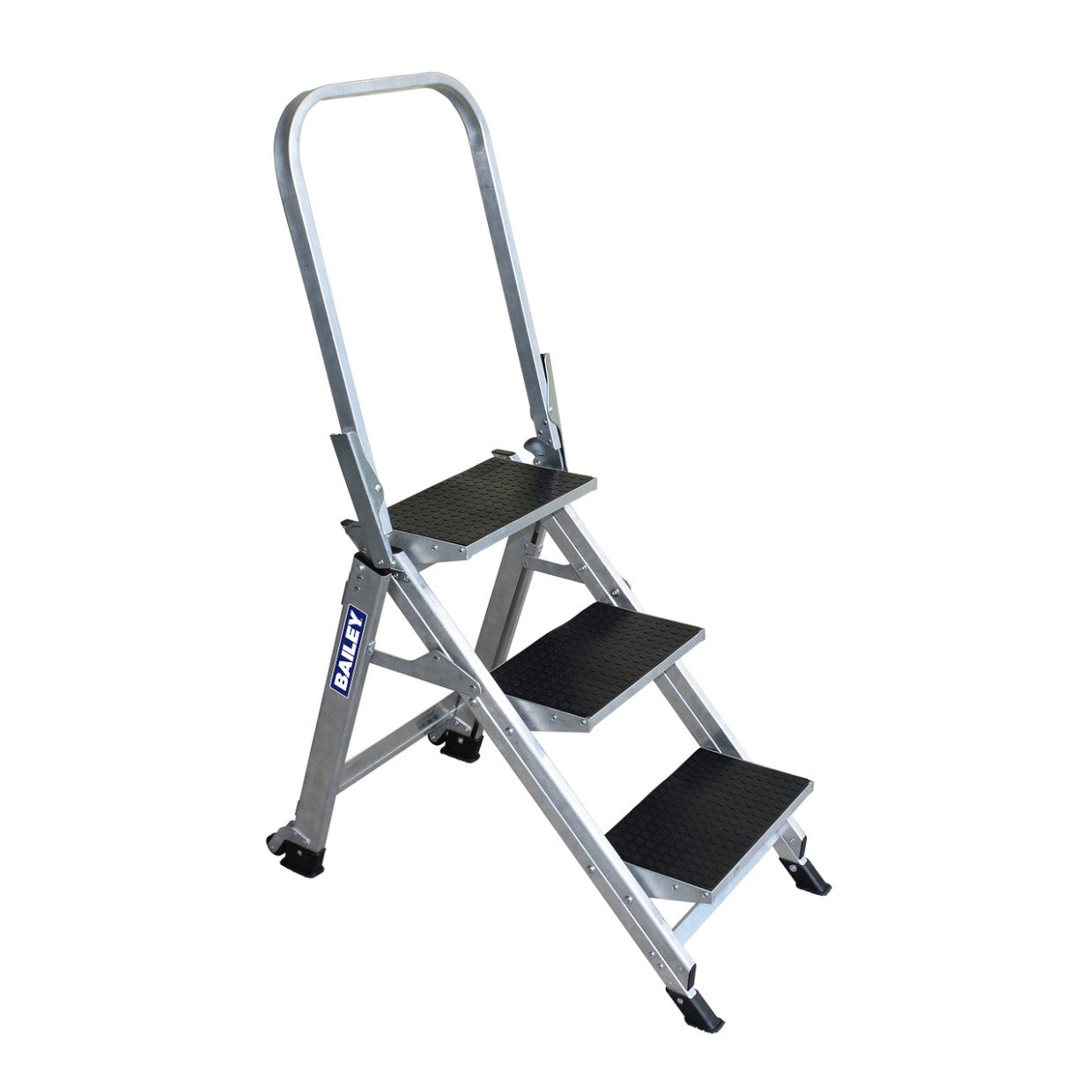 BAILEY - Platform Safety Steps Stairway Ladder with Safety Rail 150kg