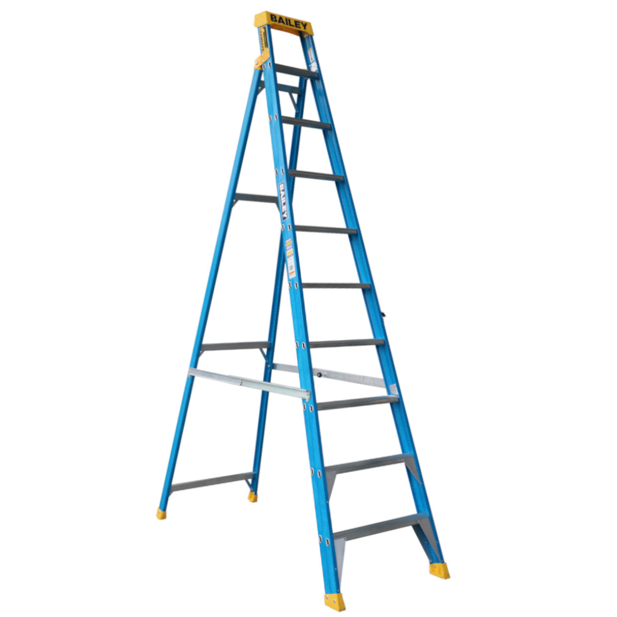 BAILEY - Single Sided Ladder Pro Fibreglass Leansafe Industrial Punchlock 150kg