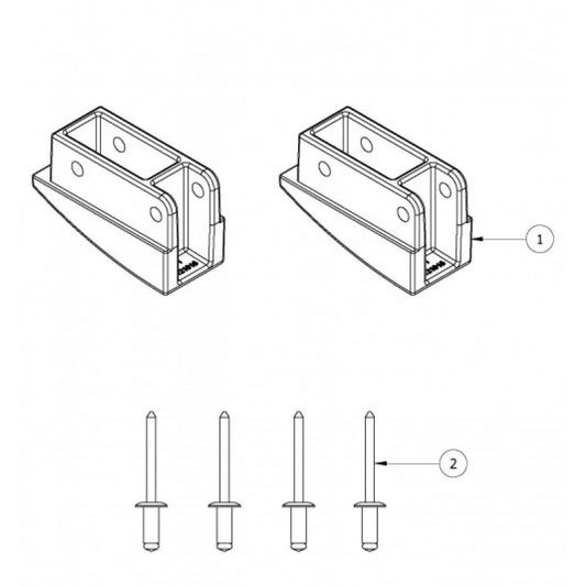 BAILEY - Spare Part End Cap Kit Aluminum Extension