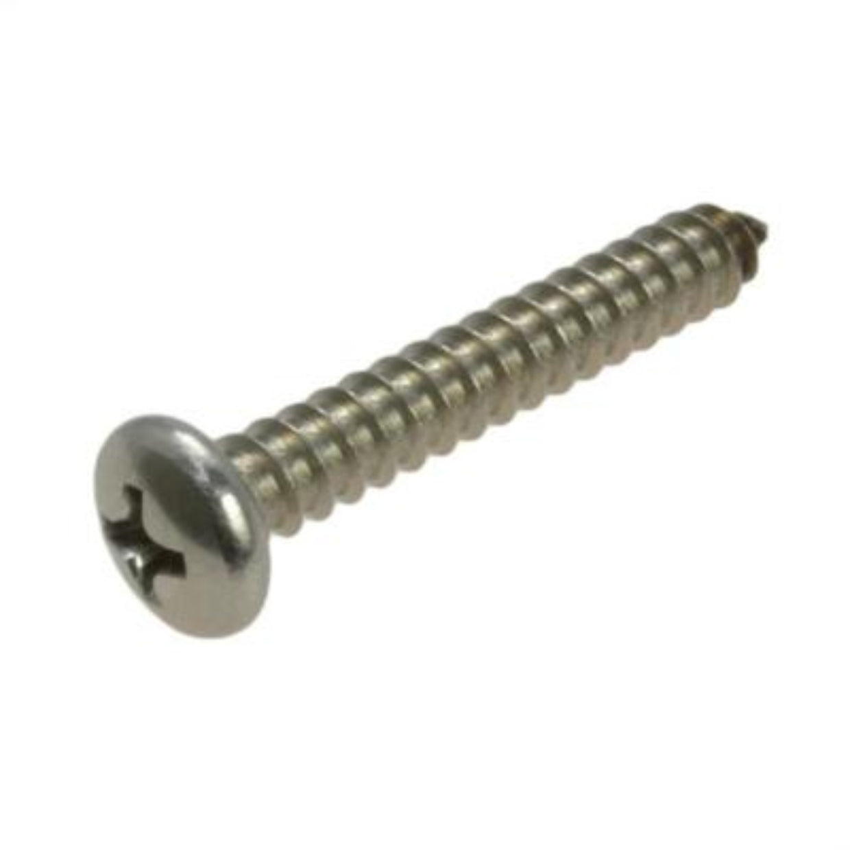 Metal screw on a white background
